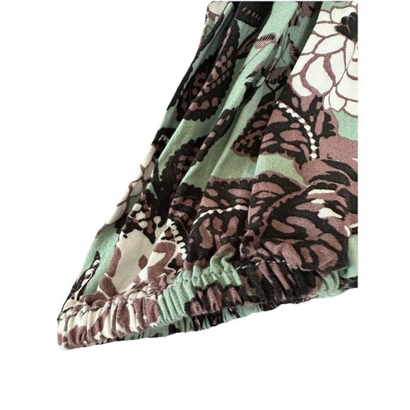 LOFT Floral Blouse V-Neck Long Sleeve Elasticized Cuffs Feminine Size XS - Picture 4 of 6